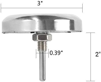 GasSaf 3" BBQ Temperature Gauge Thermometer Replacement for Master Forge, Cuisinart, Backyard, Uniflame and Other Gas Grill, Stainless Steel High Temperature Heat Indicator -100F to 1000F - Image 2