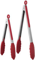 U-Taste Kitchen Tong for Cooking, 600ºF Heat-Resistant Silicone, 2Pcs/Red by U-Taste