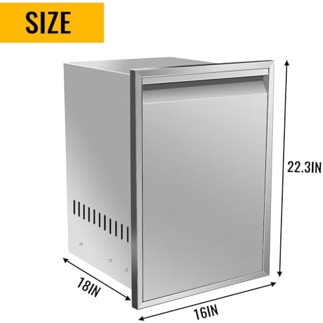 Outdoor Kitchen Drawers, Triple BBQ Drawers Stainless Steel Built-in Drawer For Outdoor Kitchen Island, Patio Grill Station,Trash Drawer - Image 2