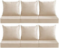Outdoor Deep Seat Cushion Set, 24x24 Inch, Beige, Set of 6 by MuaMelop