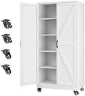 Letaya Metal Garage Storage Cabinet with Wheels,75" White Tool Steel Locker by LetayaMetalCabinets
