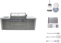 Mont Alpi 94" Modular Outdoor Kitchen Island - 304 Stainless Steel | 44" Gas Grill + Side Burner | 115,000 BTU | Griddle Pizza Kit Included by MontAlpi