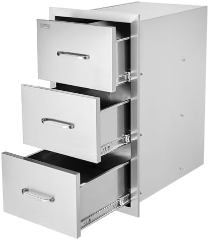 VEVOR Outdoor Kitchen Drawers 16"W x 28.5"H x 20.5"D Stainless Steel by VEVOR