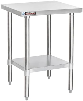 DuraSteel 24x24 Stainless Steel Work Table - NSF Commercial Prep Metal Table - Outdoor Pizza Oven Stand w/Under Shelf - Kitchen Island Laundry Utility Garage Microwave Stand Large Rolling Storage Cart by DuraSteel