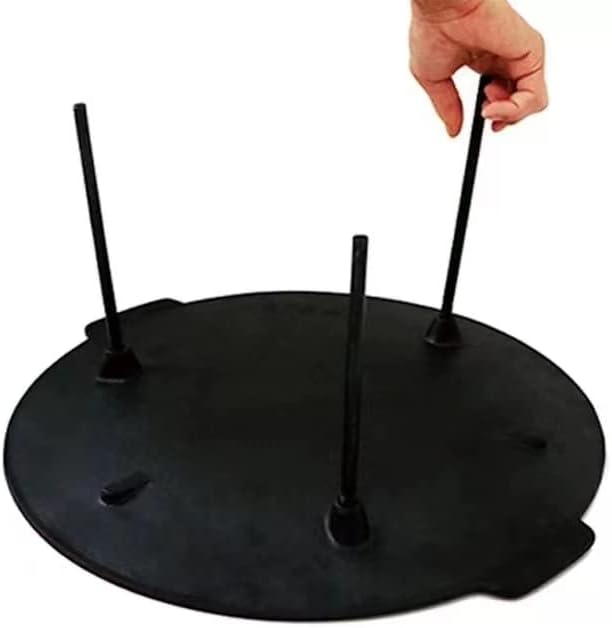 18" Cast Iron Griddle, Round Iron Pan, Portable Campfire Grill with 3 Removable Legs for Outdoor BBQ Cooking, Grilling and Frying Outdoor Camping - Image 3