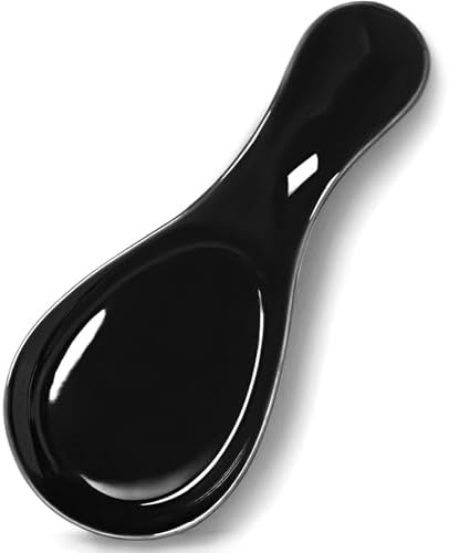 GDCZ Large Porcelain Spoon Rest for Kitchen Stove Top, Black by GDCZ