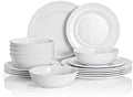 TP 18-Piece Melamine Dinnerware Sets, Service for 6, White by TastePrime