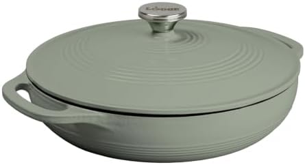 Lodge Essential Enamel Cast Iron Braiser, 3.6 Quart, Desert Sage by Lodge
