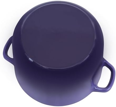 Flavehc Dutch Oven Pot with Lid 1.8 Qt Cast Iron Dutch Oven for Bread Baking, Purple Enameled Cast Iron Rice Pot, Small Deep Dutch Oven for Rice, Beans & Side Dishes - Image 6