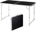 Aluminum Folding Camping Table,3 Adjustable Heights Lightweight (Black, 4FT by Road+Ahead