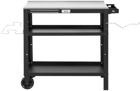 Feasto Outdoor Grill Table, Prep Table with Wheels, 31.5"x18" by Idealforcook