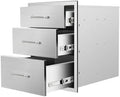 Outdoor Kitchen Drawers 18''Wx 23''H x 23''D Triple BBQ Drawers Stainless Steel Built-in Drawer for Outdoor Kitchen Island, Patio Grill Station by SGOLAN