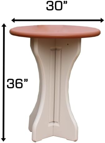 Patio Table Set with Four Barstools - Warm Grey Base with Redwood Accents - Perfect for Patio and Outdoor Spaces. Hardware Free Easy Assembly. Proudly Made in USA - Image 6