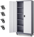 Letaya Metal Garage Storage Cabinets with Lock Door and Adjustable Shelves, Steel Tool Cabinets for Home,Office,Warehouse Organisieren (Grey White, 74.41" H) by LetayaMetalCabinets