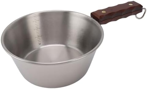 Aramox Camping Skillet 304 Stainless Steel Outdoor Skillet with Wooden - Image 7