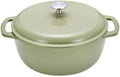 Amazon Basics Enameled Cast Iron Dutch Oven Pot With Lid, 4.3-Quart, Round, Dual Handles, Heavy-Duty, Oven Safe for Stews, Roasting & Baking, Olive by AmazonBasics