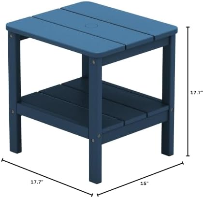 SERWALL Double Layer Adirondack Side Table with Umbrella Hole - Image 3