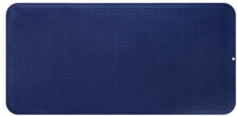 MicoYang Silicone Dish Drying Mat for Multiple Usage,Easy clean,Eco-friendly,Heat-resistant Silicone Mat for Kitchen Counter or Sink,Refrigerator or Drawer Liner Navy Blue 5XL 36inches x 18inches by MicoYang