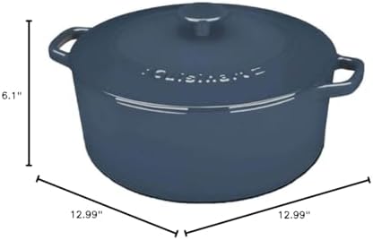 Cuisinart Chef's Classic Enameled Cast Iron Dutch Oven with Lid, Porcelain Enameled Interior, Oven Safe, Induction Compatible, 7-Quart, Round, Provencial Blue - Image 5