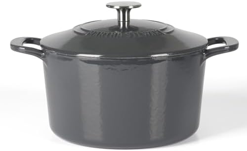 Martha Stewart Gatwick 4 Quart Enamel Cast Iron Dutch Oven - Grey by MarthaStewart