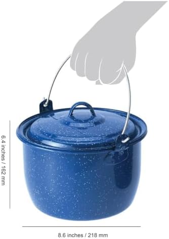 GSI Outdoors Convex Kettle for Soup, Stew, or Water Pot - Camping, Enamelware, 4.25 qt - Image 4