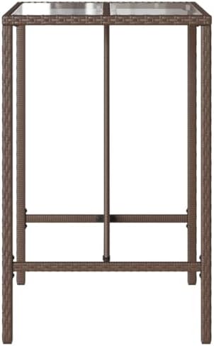 Outdoor Bar Table Brown and Black Versatile Garden Table Outdoor Dining Patio Terrace Backyard Eating Garden Dining Furniture Patio Al Fresco Meal for Poolside - Image 6