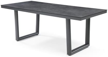Outdoor Dining Table - Stainless Steel Base, Dark Grey Finish, Seats 6-8 - Image 3