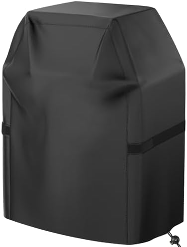 Grill Cover, 32 inch Small Gas Grill Cover for Outdoor Grill, Waterproof, Weather Resistant, UV & Fade Resistant, BBQ Grill Cover with Hook and Loop Straps, Black by VIBOOS