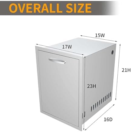 Outdoor Kitchen Drawers, Triple BBQ Drawers Stainless Steel Built-in Drawer For Outdoor Kitchen Island, Patio Grill Station,Trash Drawer - Image 3