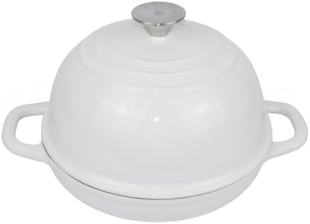 Dutch Oven for Bread Baking Bread Oven for Sourdough Bread Baking, Enameled Cast Iron Dutch Oven Pot with Lid 5 qt Cast Iron Bread Pan, White by OLLAKOK