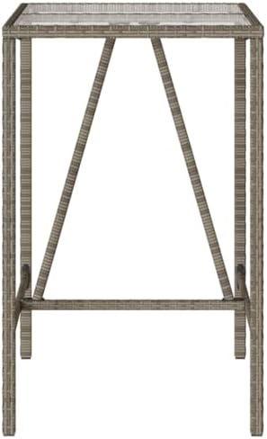 Outdoor Tables Bar Table, Exterior Deck Mesa - Grey Patio Table for Dining, Garden, Backyard, Kitchen, Balcony, Outside Furniture (27.6 x 27.6 x 43.3 in) - Image 5