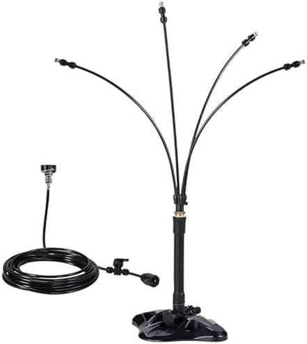 Standing Misters for Outside Patio Adjustable Height Portable Misting System with 26ft Hose Line, Flexible Outdoor Water Misters for Cooling Backyard, Porch, Garden, BBQ by Veesper