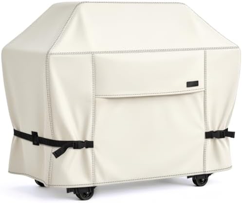 NettyPro BBQ Grill Cover 52 inch Heavy Duty Waterproof Outdoor 2-3 Burners Gas Grill Cover for Outside Weber, Char-Broil, Brinkmann, Nexgrill Barbecue, Beige by NettyPro