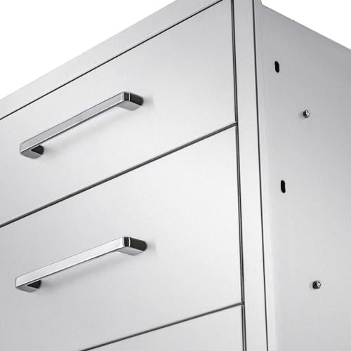Outdoor Kitchen Drawers,Stainless Steel BBQ Drawer 3-Drawer, 16" W x 21" H x 23" D Flush Mount Triple Access Drawer for Outdoor Kitchen,BBQ Island - Image 6