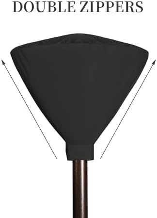 Easy-Going Patio Heater Head Cover, Outdoor Round 34"D Heater Cover, Black - Image 4