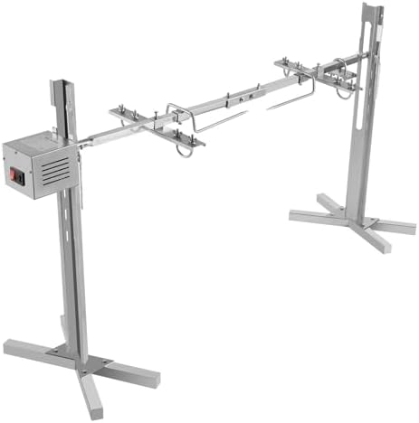 53" Electric BBQ Rotisserie Grill Kit 88 LBS Pig Spit Rotisserie Grill Height Adjustable 25W Stainless Steel Rotisserie Stand for Roasting Pig Lamb by Unknown