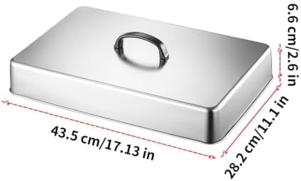 Rectangular Griddle Basting Cover,Stainless Steel,Heat-Resistant Handle - Image 6