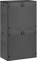 YITAHOME 60 cuft Vertical Outdoor Storage Shed w/o Shelf, Large Waterproof Storage Cabinet for Garden Shed, Tall Outdoor Storage Shed for Garage, Pool Storage, Resin, Lockable, Dark Gray by YITAHOME