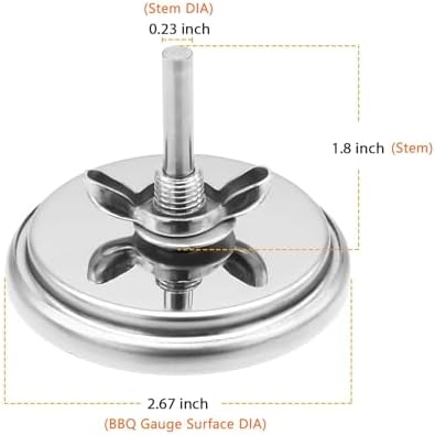 2.67 Inch Barbecue Grill Temperature Gauge for CharBroil 8566083 Pit BBQ Thermometer Fahrenheit and Heat Indicator for Meat Cooking, Stainless Steel Temp Gauge - Image 3