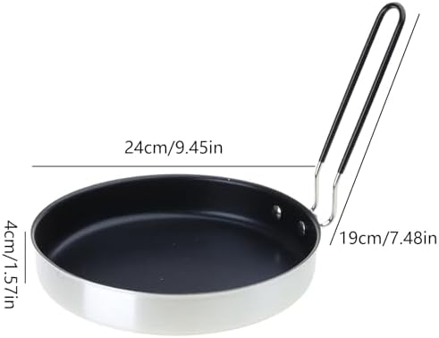 Nonstick Camping Frying Pans Diameter 24cm / 9.45inch Quick Heating Skillets Portable for Outdoor Cooking Meals Portable Outdoor Frying Pans Light Weight Camping Cookware - Image 4