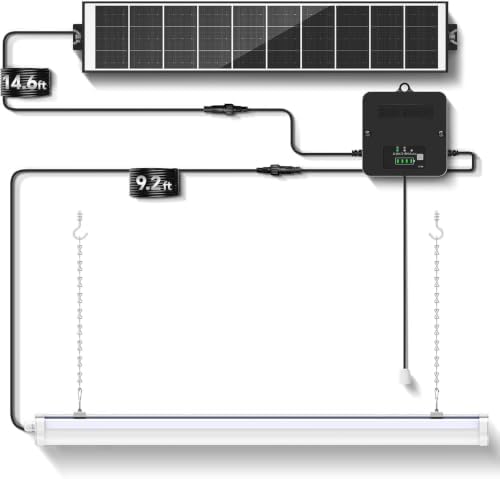 Solar Shed Light with Pull Cord, 1500LM LED Bars,6500K 1-Pack by Etetale