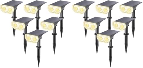 Linkind Solar Lights Outdoor Waterproof LED Spotlights Warm White 12 Pack by Linkind