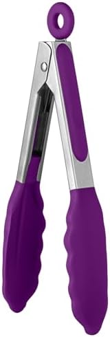 U-Taste Kitchen Tong for Cooking, 600ºF Heat-Resistant Silicone, 7in/Purple by U-Taste