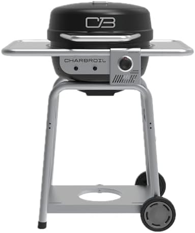 Charbroil Bistro Pro 2-in-1 Gas & Charcoal Grill with 240 Sq. In. Cooking Space, Compact Black Grill for Patio & Balcony by Charbroil