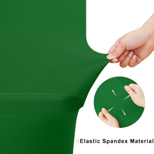 Smiry 2Pack Spandex Table Cloth 8FT, Elastic Fitted EmeraldGreen Tablecloth - Image 4
