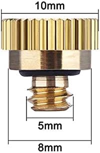 20 Pack Brass Misting Nozzles Tees, Brass Spray Nozzles for Greenhouse Landscaping Humidification, Dust Control Mist Nozzle Sprinkler for Outdoor Cooling System 0.012 Orifice (0.3 mm) 10/24 UNC Garden - Image 3