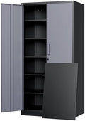 Yizosh Metal Storage Cabinet with Locking Doors and 5 Adjustable Shelves, 72" Garage Storage Cabinet Steel Lockable for Office,Home,Garage by Yizosh
