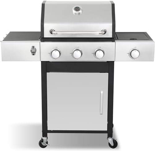 3-Burner Propane Gas Grill with Side Burner, 39,000 BTU by Unknown