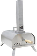 Outdoor Wood Pellet Pizza Oven, Pizza Maker with Rotating Pizza Stone, Built-in Thermometer, Foldable Legs, and Removable Chimney for Backyard, Camping, and BBQ (11" Stainless Steel Pellet Pizza Oven) by Unknown