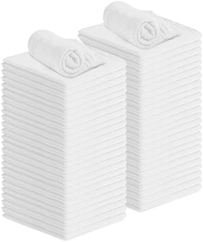 Avalon Towels Cotton Shop Rags – (Pack of 50) Size 12x14 Inches Cleaning Rags – Absorbent Shop Towels and Multipurpose Cleaning Towels for Automobiles, Industries, Garage and Homes (White) by AvalonTowels